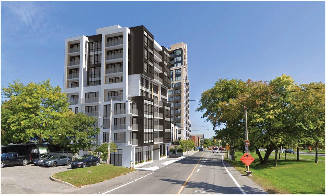 Rendering of building from page 18 of the file '2021-06-21 - Design Brief - D07-12-21-0088'