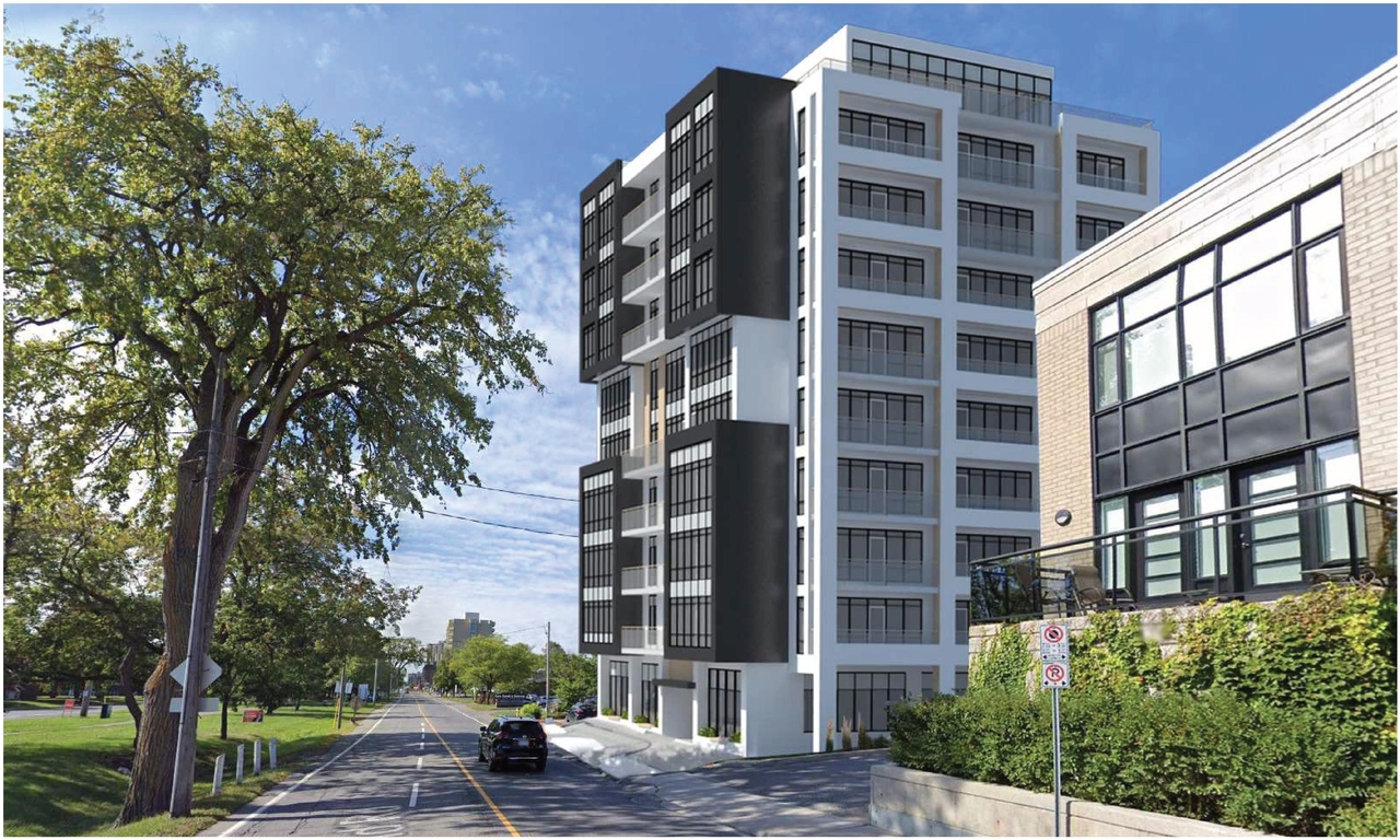 Rendering of building from page 19 of the file '2021-06-21 - Design Brief - D07-12-21-0088'