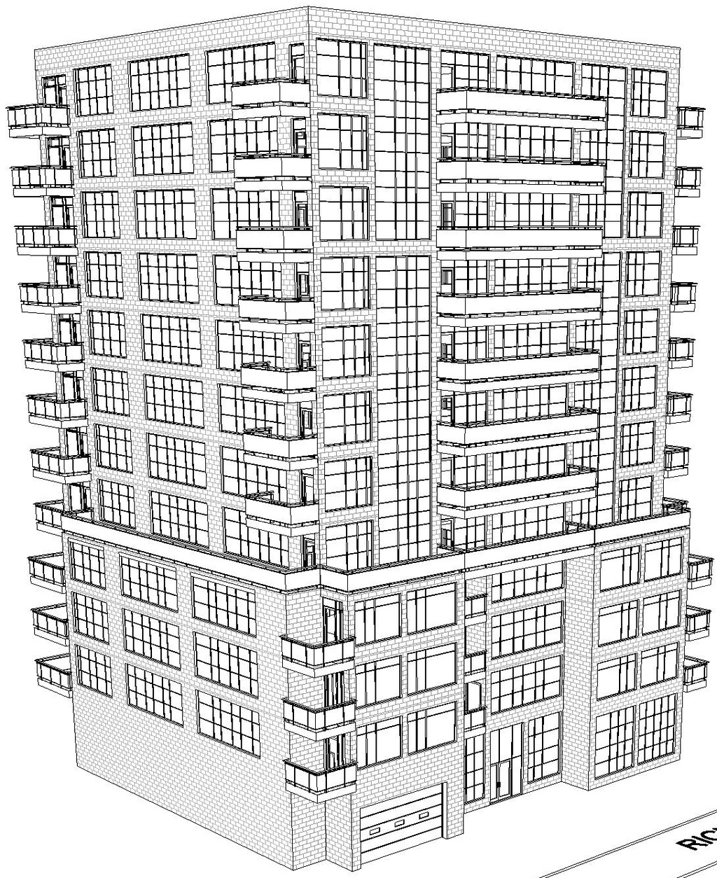 Rendering of building from page 24 of the file '2021-06-21 - Design Brief - D07-12-21-0088'