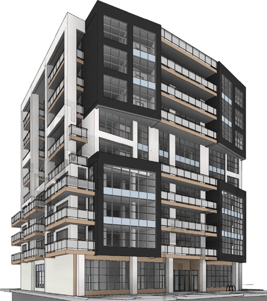 Rendering of building from page 24 of the file '2021-06-21 - Design Brief - D07-12-21-0088'