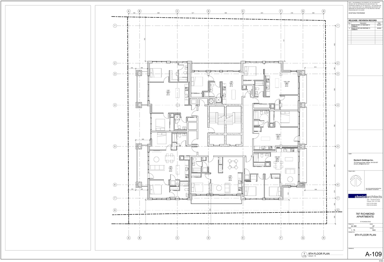 Floor plan for project from page 1 of the file '2022-06-03 - 9th Floor Plan - D07-12-21-0088'