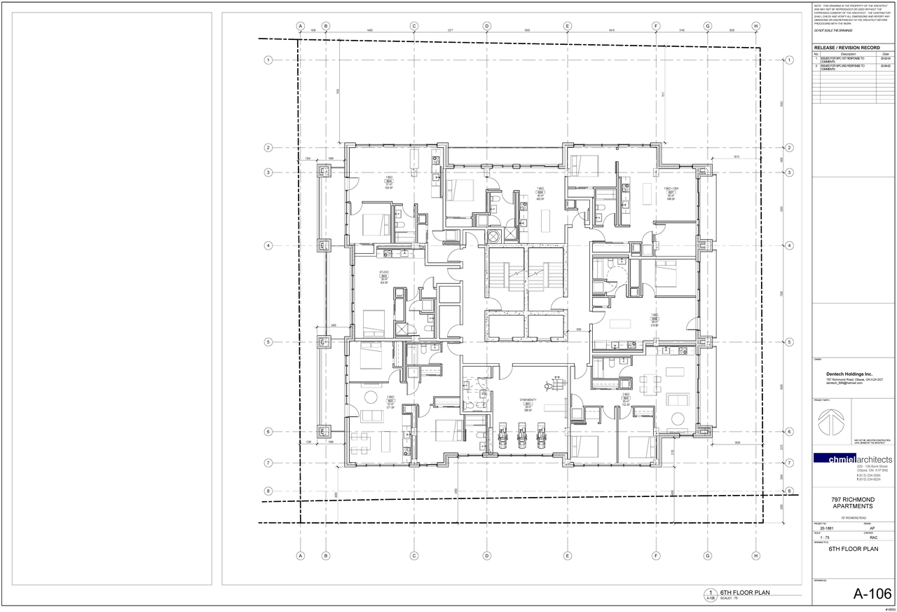 Floor plan for project from page 1 of the file '2022-06-03 - 6th Floor Plan - D07-12-21-0088'
