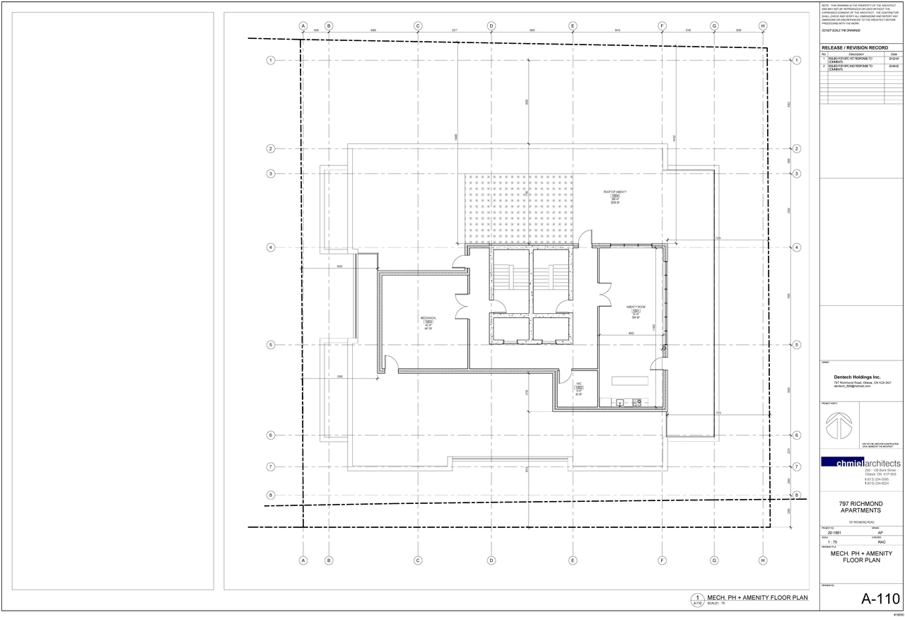 Floor plan for project from page 1 of the file '2022-06-03 - Mechanical & Amenity Floor Plan - D07-12-21-0088'