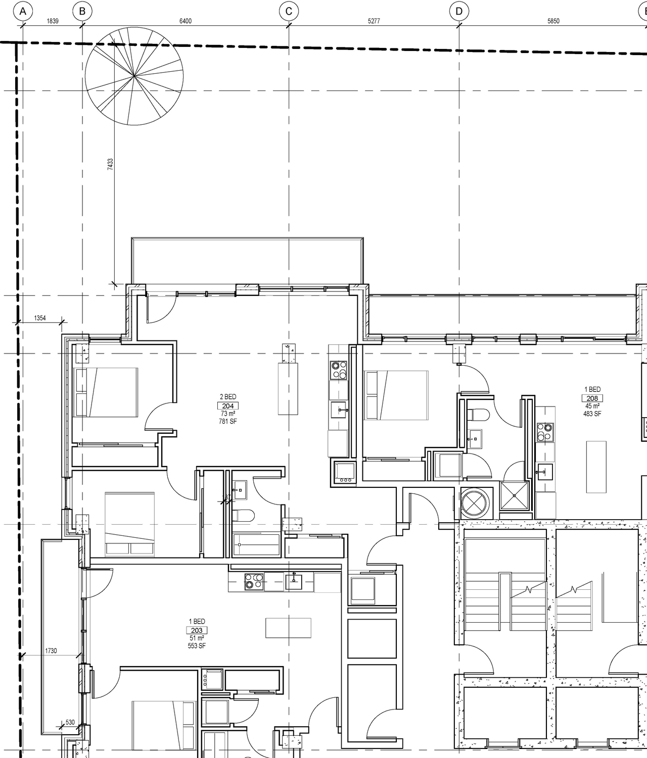 Floor plan for project from page 1 of the file '2022-06-03 - 2nd Floor Plan - D07-12-21-0088'
