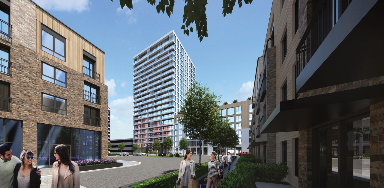 Rendering of building from page 62 of the file '2022-08-05 - Design Brief - D07-12-21-0089'