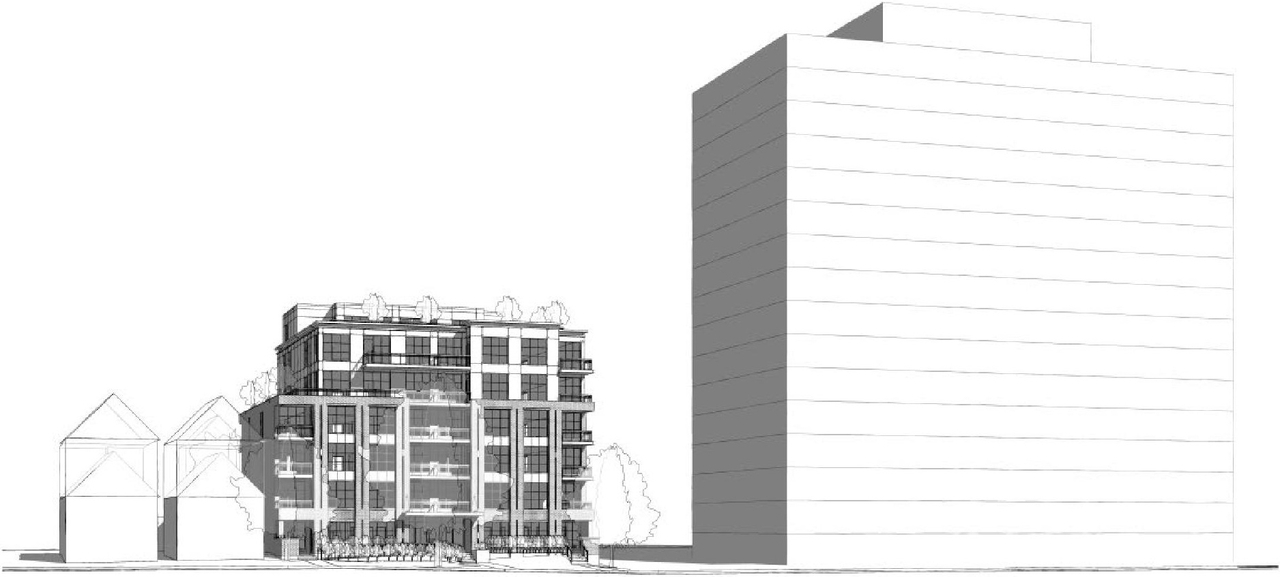 Rendering of building from page 3 of the file '2021-12-14 - Design Brief - D07-12-21-0090'