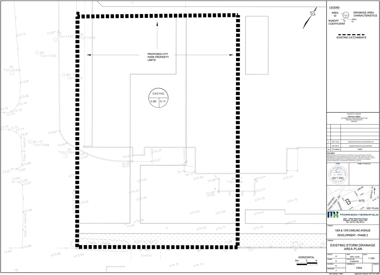 Construction site plan for project from page 11 of the file '2021-10-22 - MEMO Site Servicing Design Brief - D07-12-21-0092'