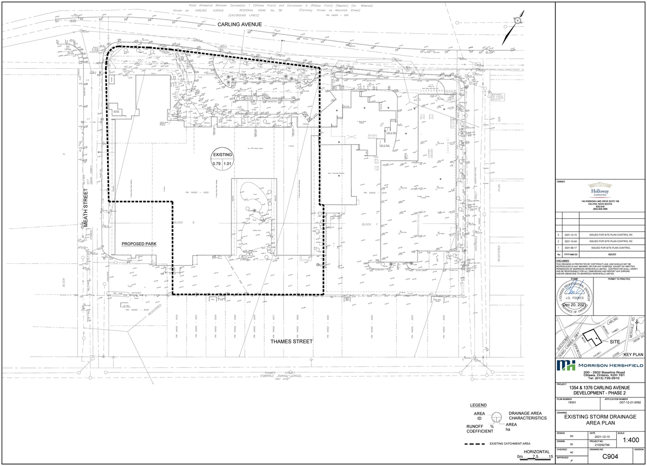 Construction site plan for project from page 23 of the file '2021-12-20 - REVISION 3 Site Servicing Design Brief - D07-12-21-0092'