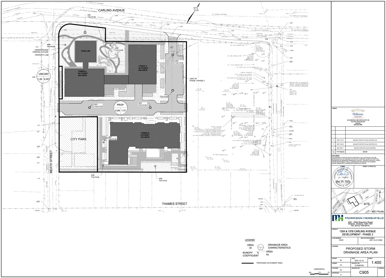 Floor plan for project from page 24 of the file '2021-12-20 - REVISION 3 Site Servicing Design Brief - D07-12-21-0092'