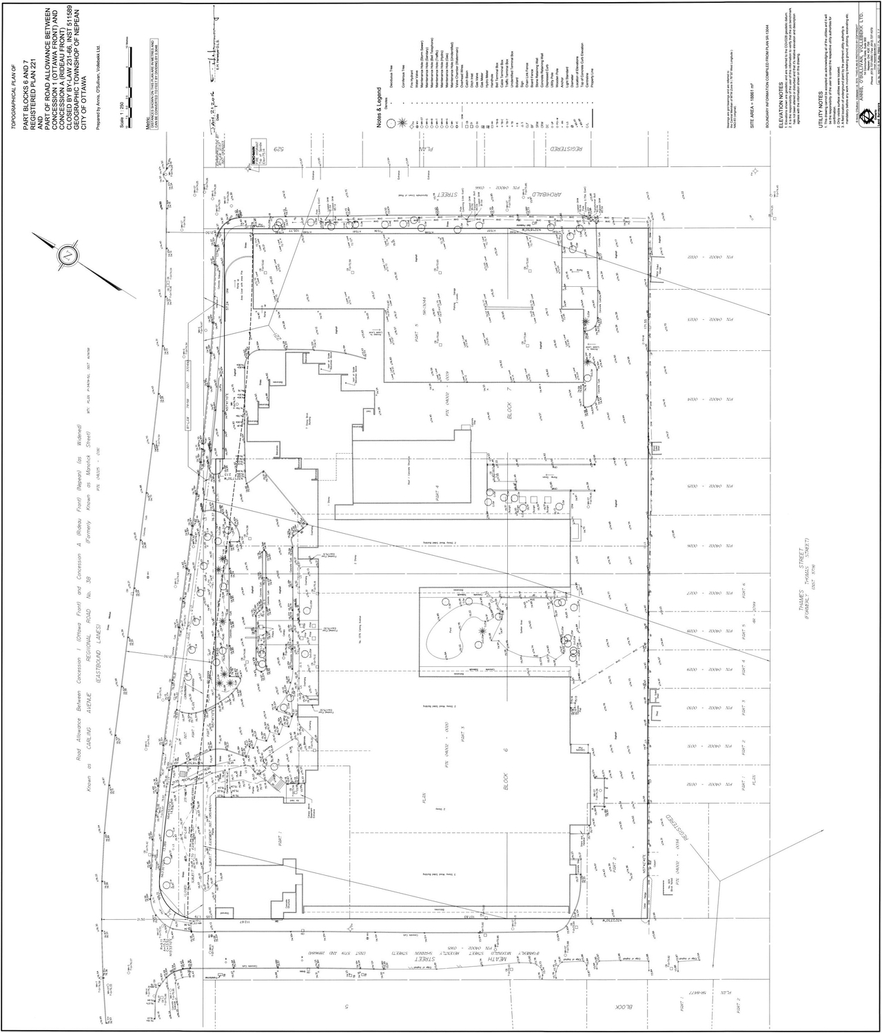 Construction site plan for project from page 58 of the file '2021-12-20 - REVISION 3 Site Servicing Design Brief - D07-12-21-0092'
