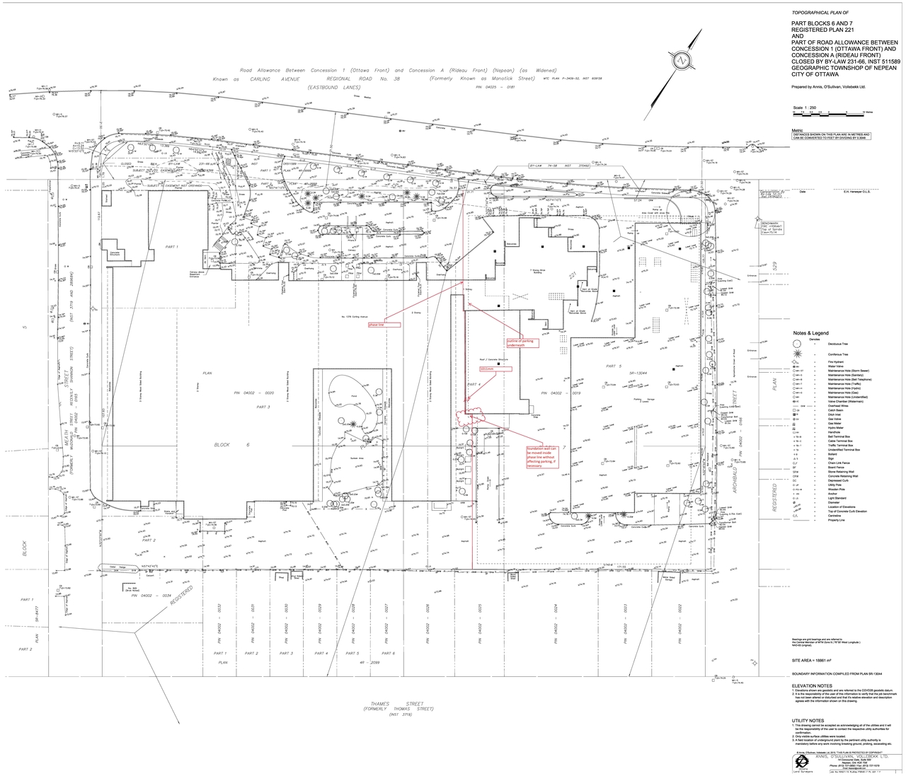 Construction site plan for project from page 59 of the file '2021-12-20 - REVISION 3 Site Servicing Design Brief - D07-12-21-0092'
