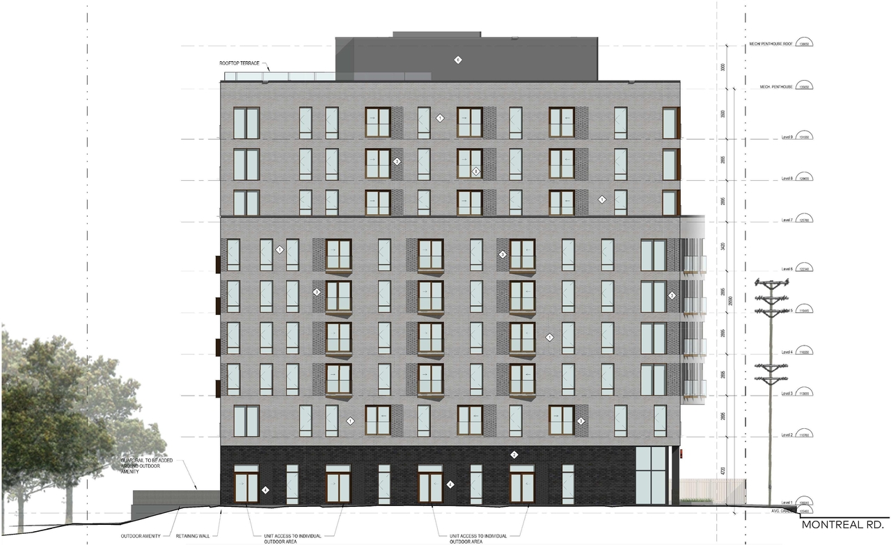 Rendering of building from page 18 of the file '2021-06-29 - Urban Design Package - D07-12-21-0094'
