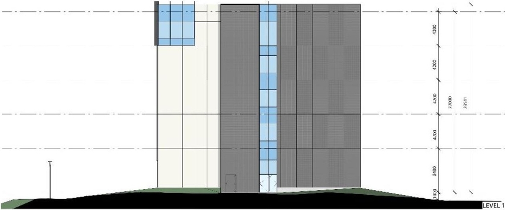 Rendering of building from page 11 of the file '2021-06-29 - Design Brief - D07-12-21-0095'