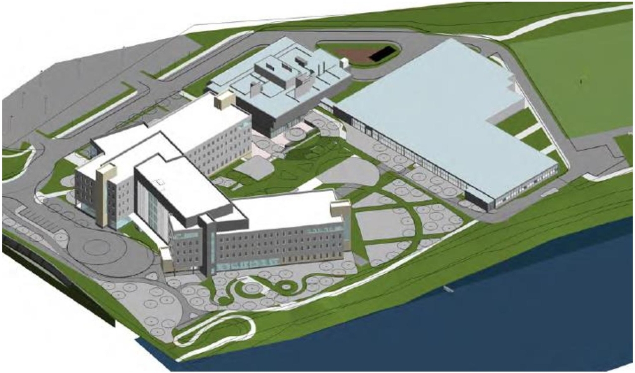 Rendering of building from page 13 of the file '2021-06-29 - Design Brief - D07-12-21-0095'