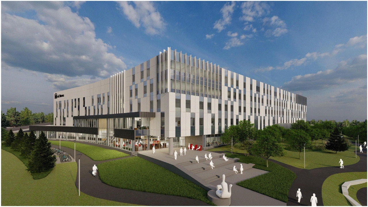 Rendering of building from page 19 of the file '2021-06-29 - Design Brief - D07-12-21-0095'