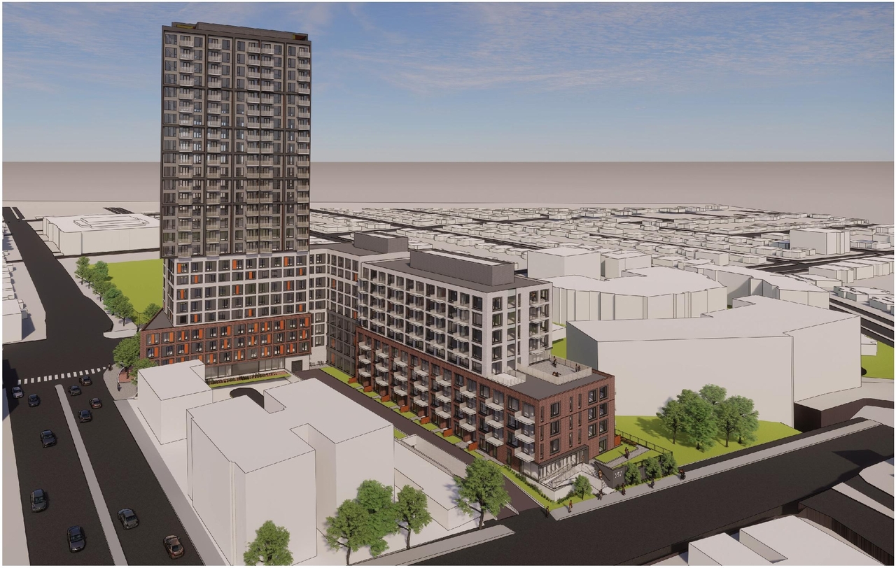 Rendering of building from page 6 of the file '2022-12-30 - Perspectives - D07-12-21-0108'