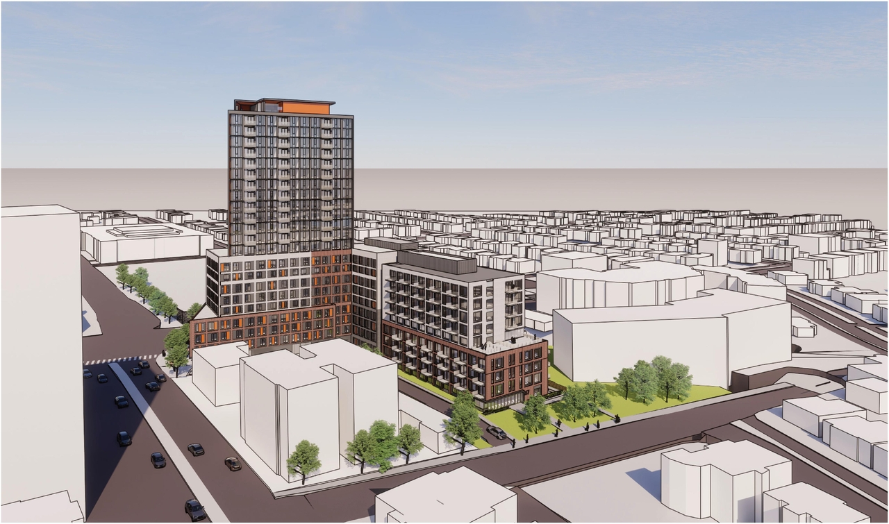 Rendering of building from page 7 of the file '2022-12-30 - Perspectives - D07-12-21-0108'