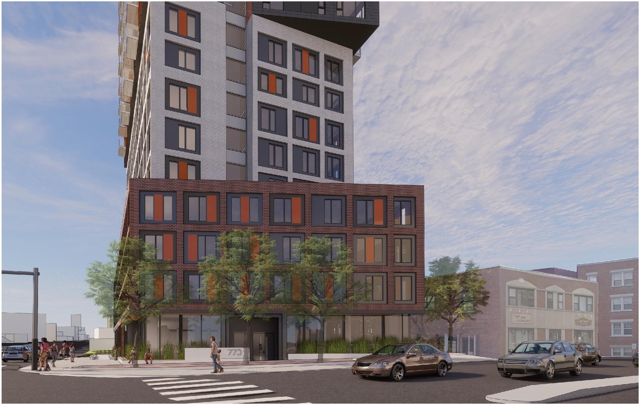Rendering of building from page 8 of the file '2022-12-30 - Perspectives - D07-12-21-0108'
