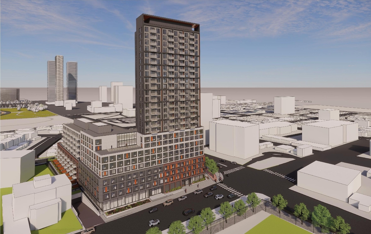 Rendering of building from page 4 of the file '2022-12-30 - Perspectives - D07-12-21-0108'