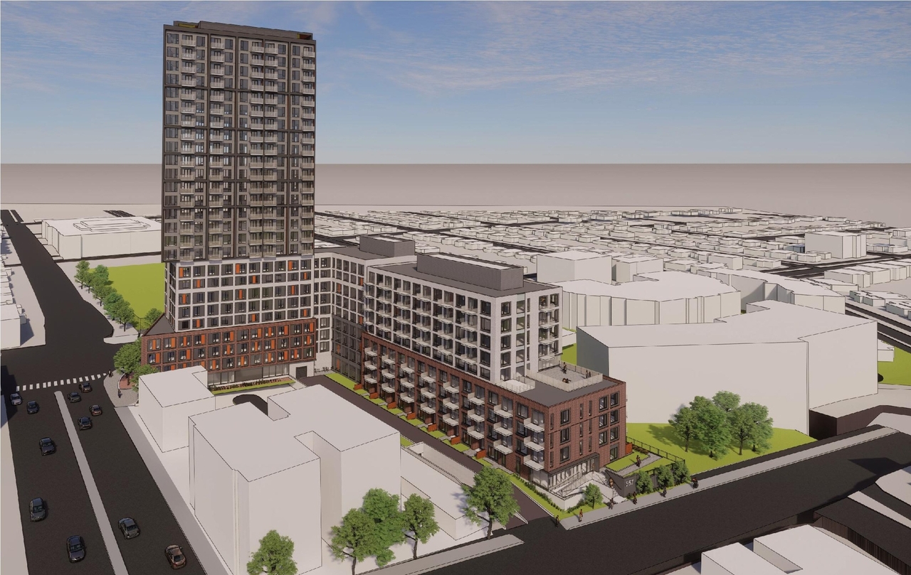 Rendering of building from page 6 of the file '2022-12-30 - Perspectives - D07-12-21-0108'