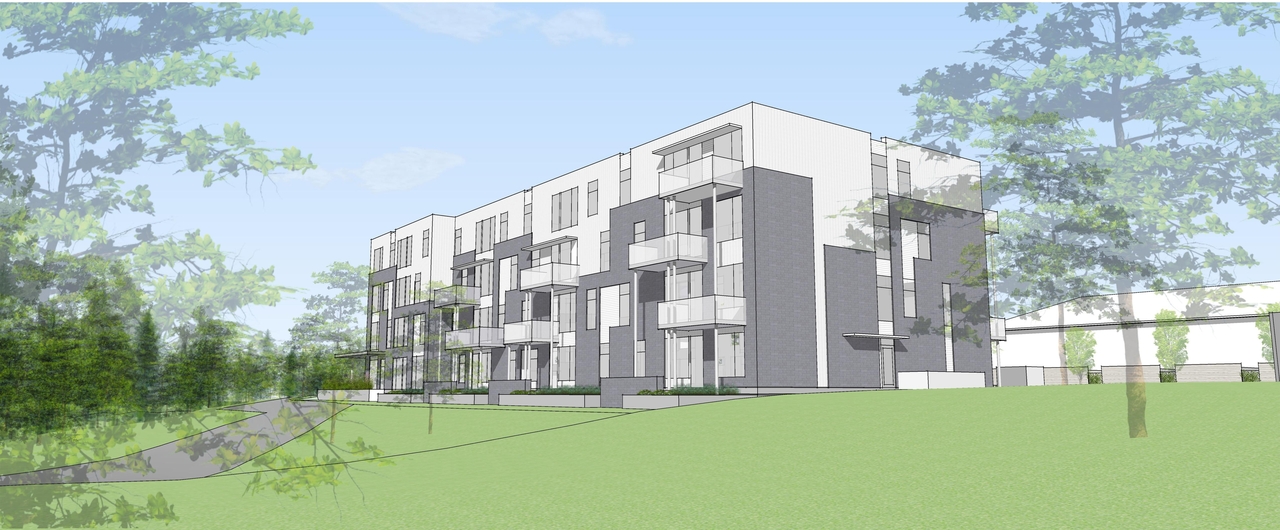 Rendering of building from page 1 of the file '2021-07-20 - South View - D07-12-210109'