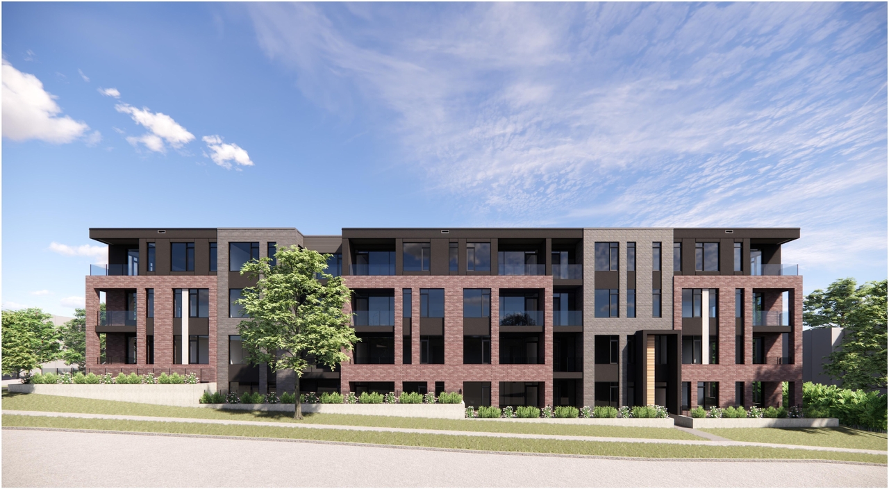 Rendering of building from page 9 of the file '2024-03-08 - Design Brief - D07-12-21-0112'