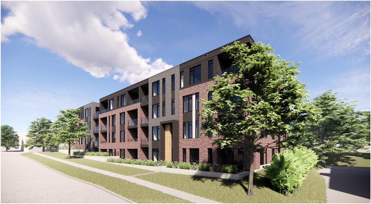Rendering of building from page 10 of the file '2024-03-08 - Design Brief - D07-12-21-0112'