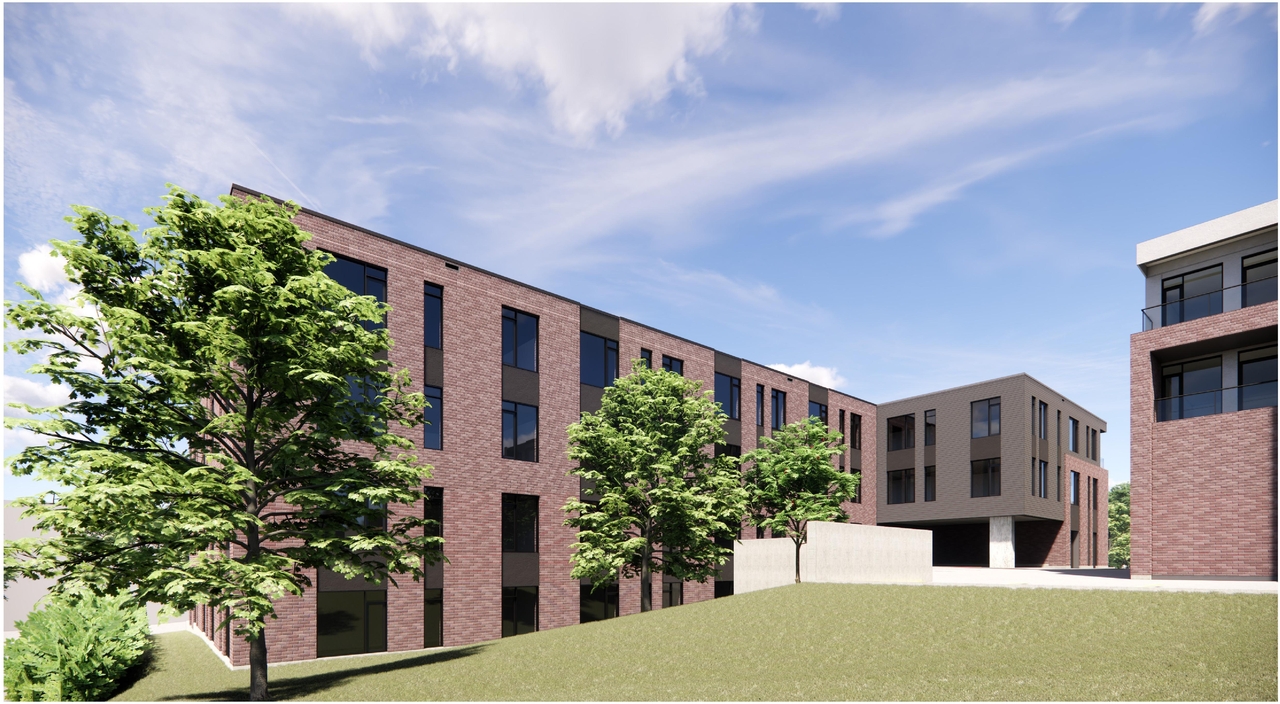 Rendering of building from page 11 of the file '2024-03-08 - Design Brief - D07-12-21-0112'