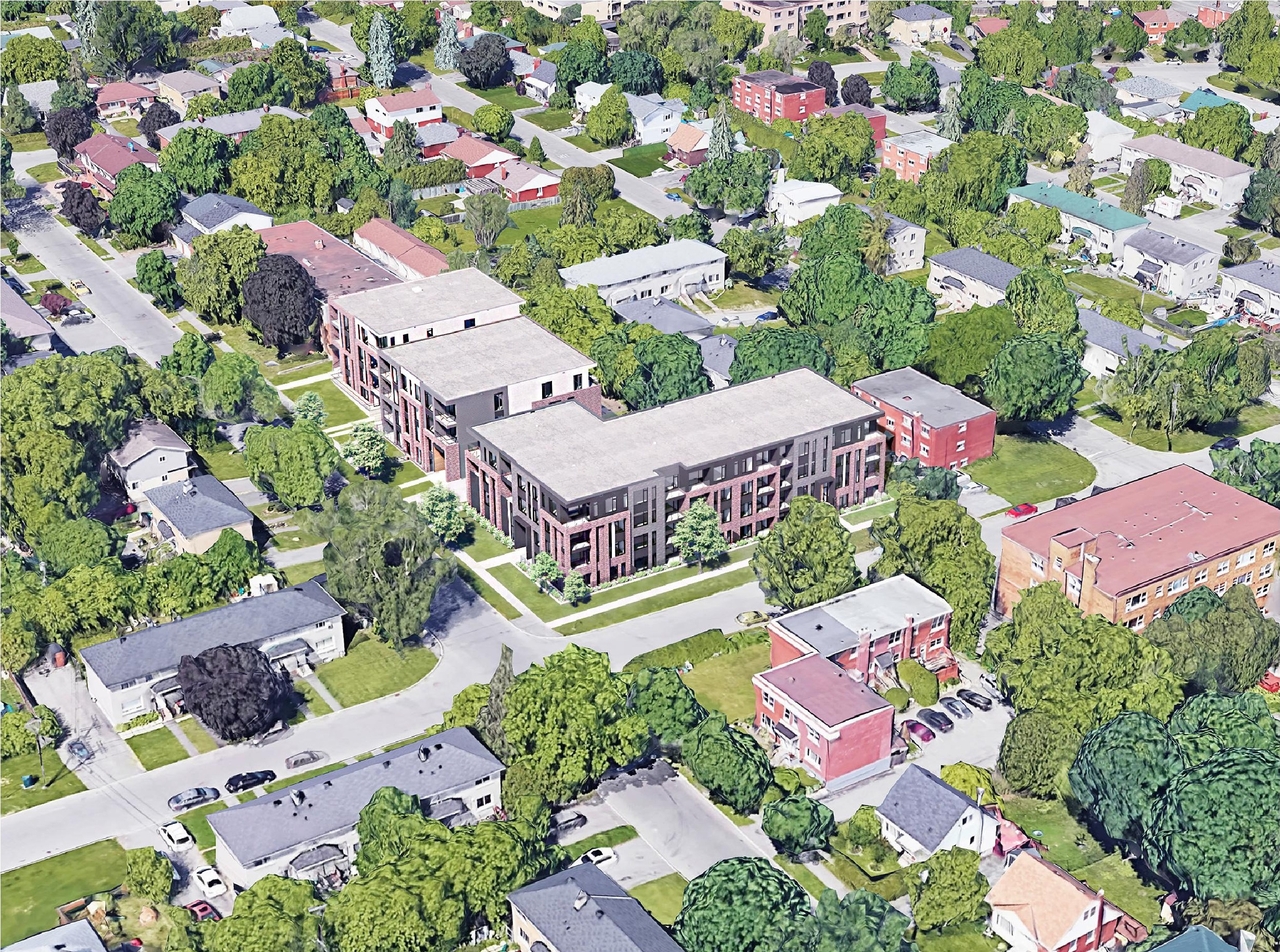 Rendering of building from page 6 of the file '2024-03-08 - Design Brief - D07-12-21-0112'