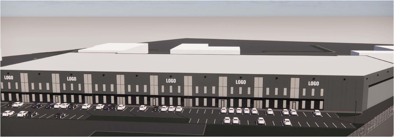 Rendering of building from page 9 of the file '2021-07-29 - Design Brief - D07-12-21-0114'