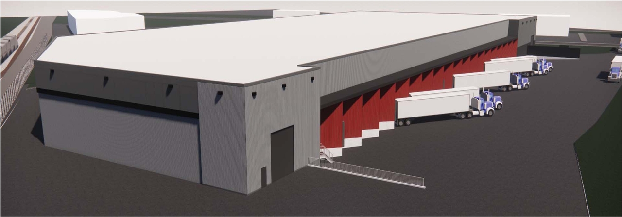Rendering of building from page 12 of the file '2021-07-29 - Design Brief - D07-12-21-0114'