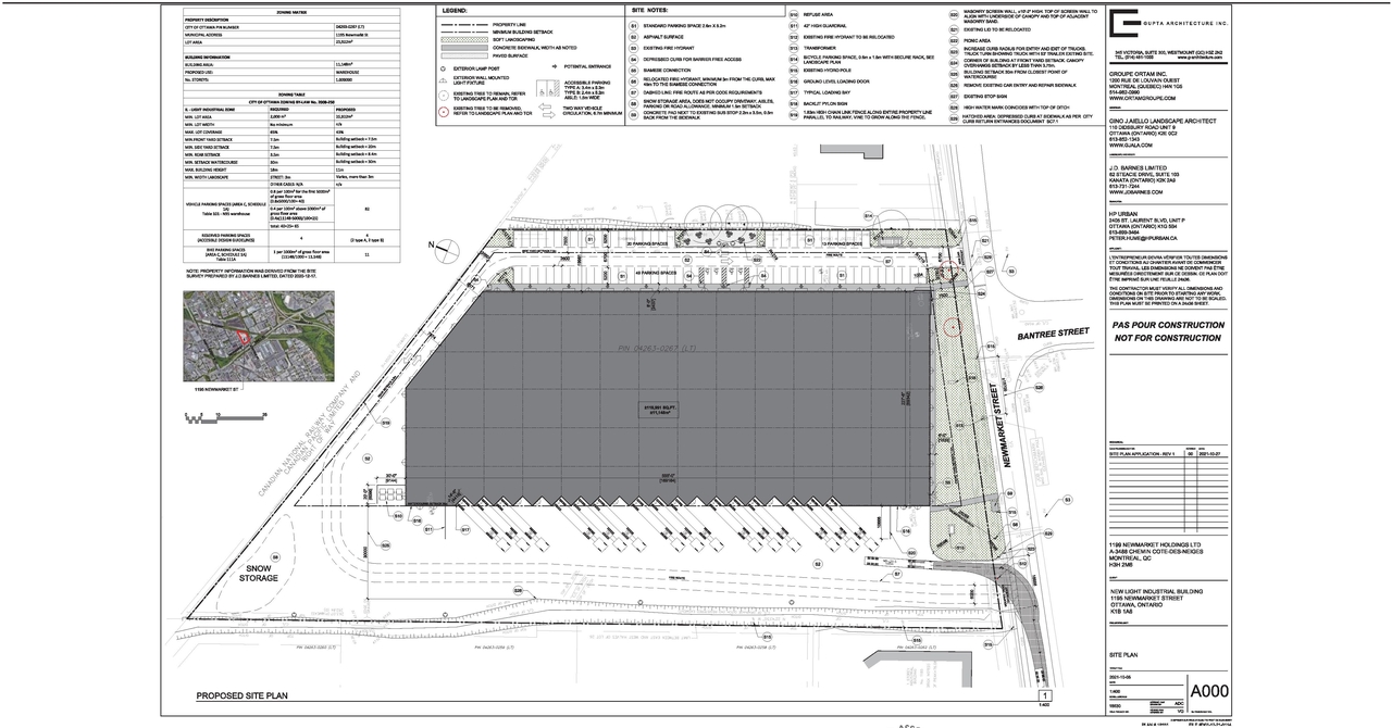 Construction site plan for project from page 4 of the file '2021-11-15 Design Brief D07-12-21-0114'