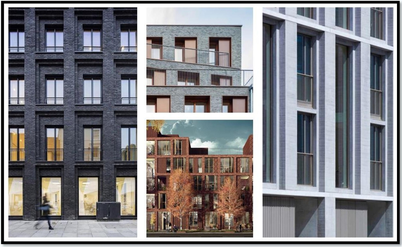 Rendering of building from page 20 of the file '2021-07-29 - Design Brief - D07-12-21-0115'