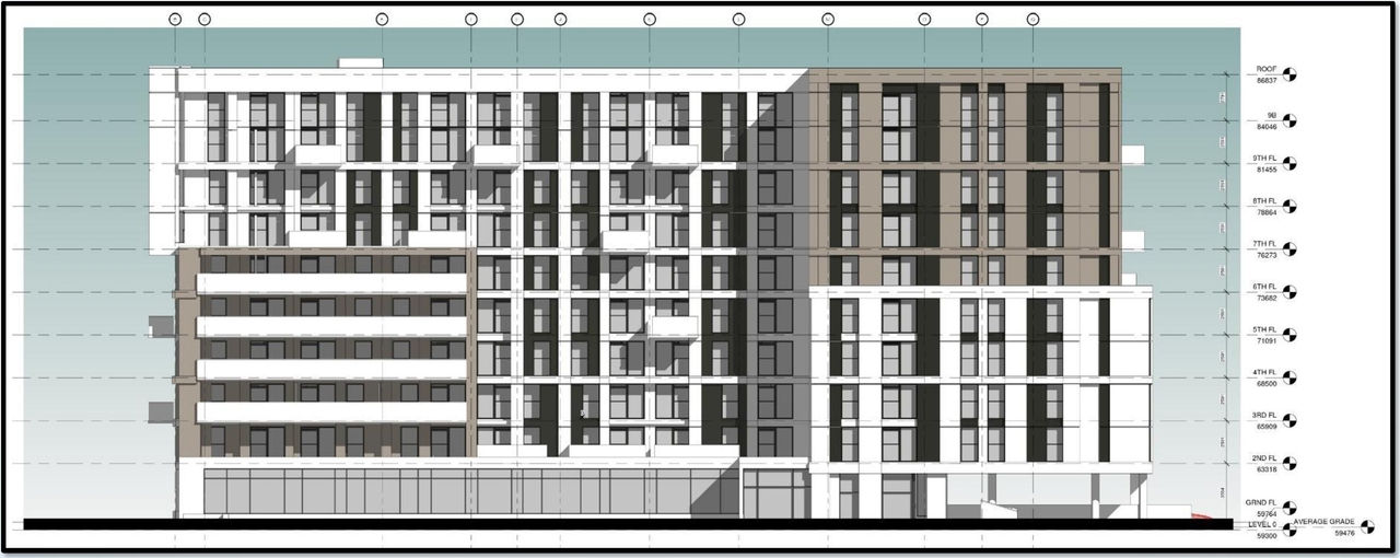 Rendering of building from page 39 of the file '2021-07-29 - Design Brief - D07-12-21-0115'