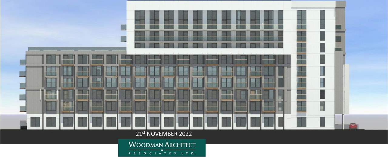 Rendering of building from page 3 of the file '2023-03-27 - Renderings - D07-12-21-0115'