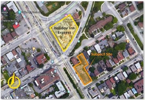 Construction site plan for project from page 3 of the file '2021-08-23 - Design Brief - D07-12-21-0128'