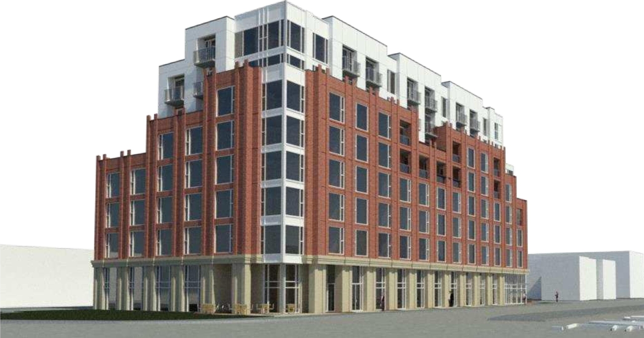 Rendering of building from page 1 of the file '2021-08-23 - Design Brief - D07-12-21-0128'