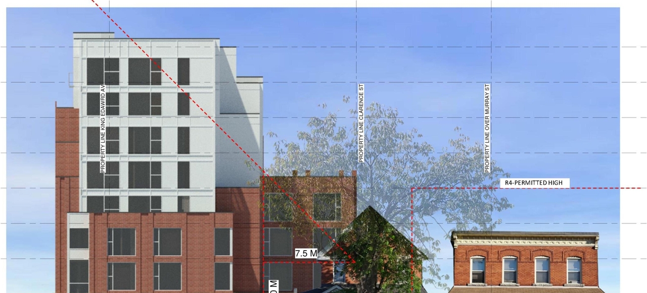 Rendering of building from page 21 of the file '2021-08-23 - Design Brief - D07-12-21-0128'