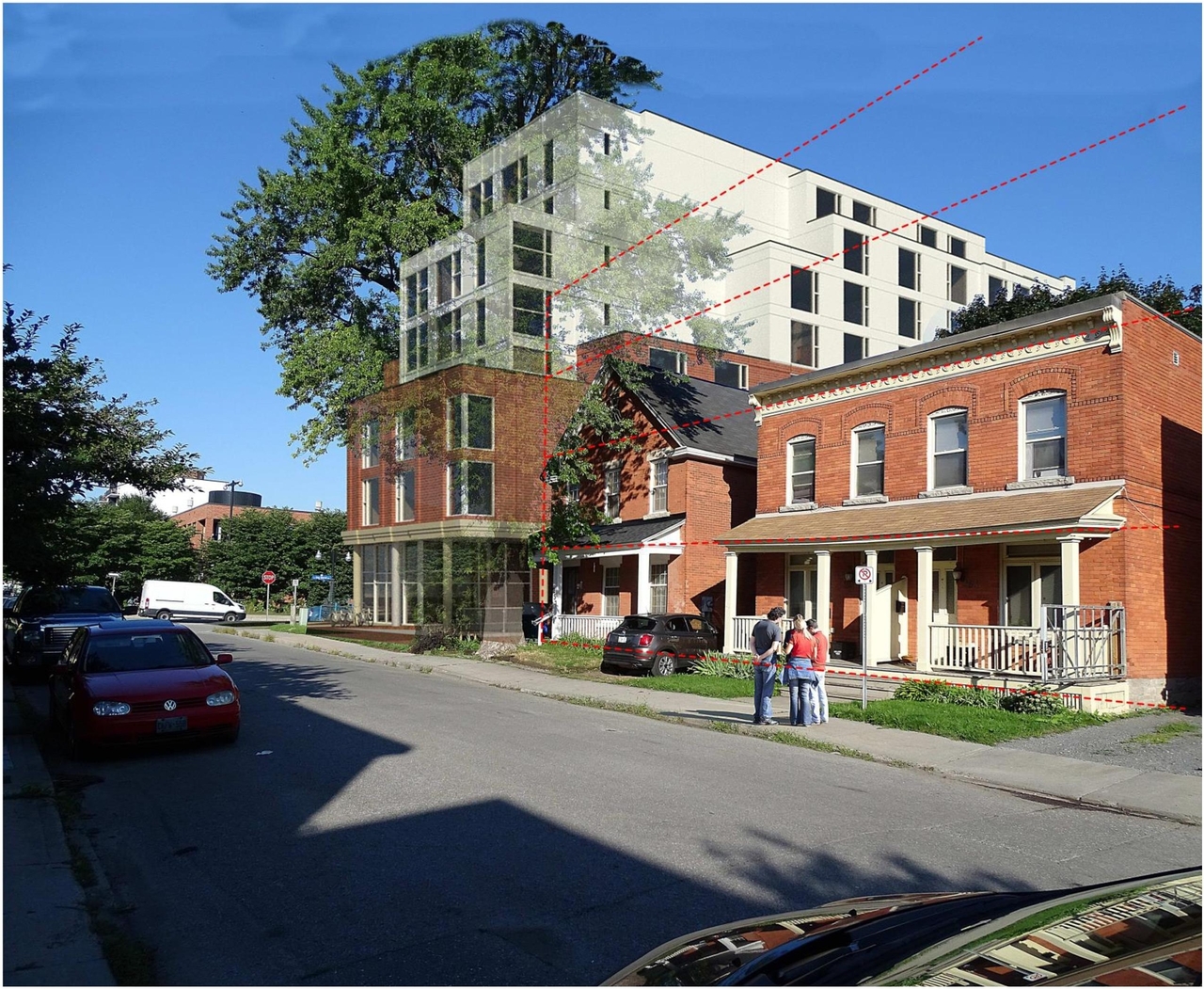 Rendering of building from page 24 of the file '2021-08-23 - Design Brief - D07-12-21-0128'