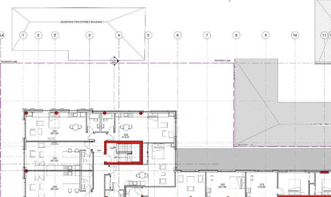 Construction site plan for project from page 32 of the file '2021-08-23 - Design Brief - D07-12-21-0128'