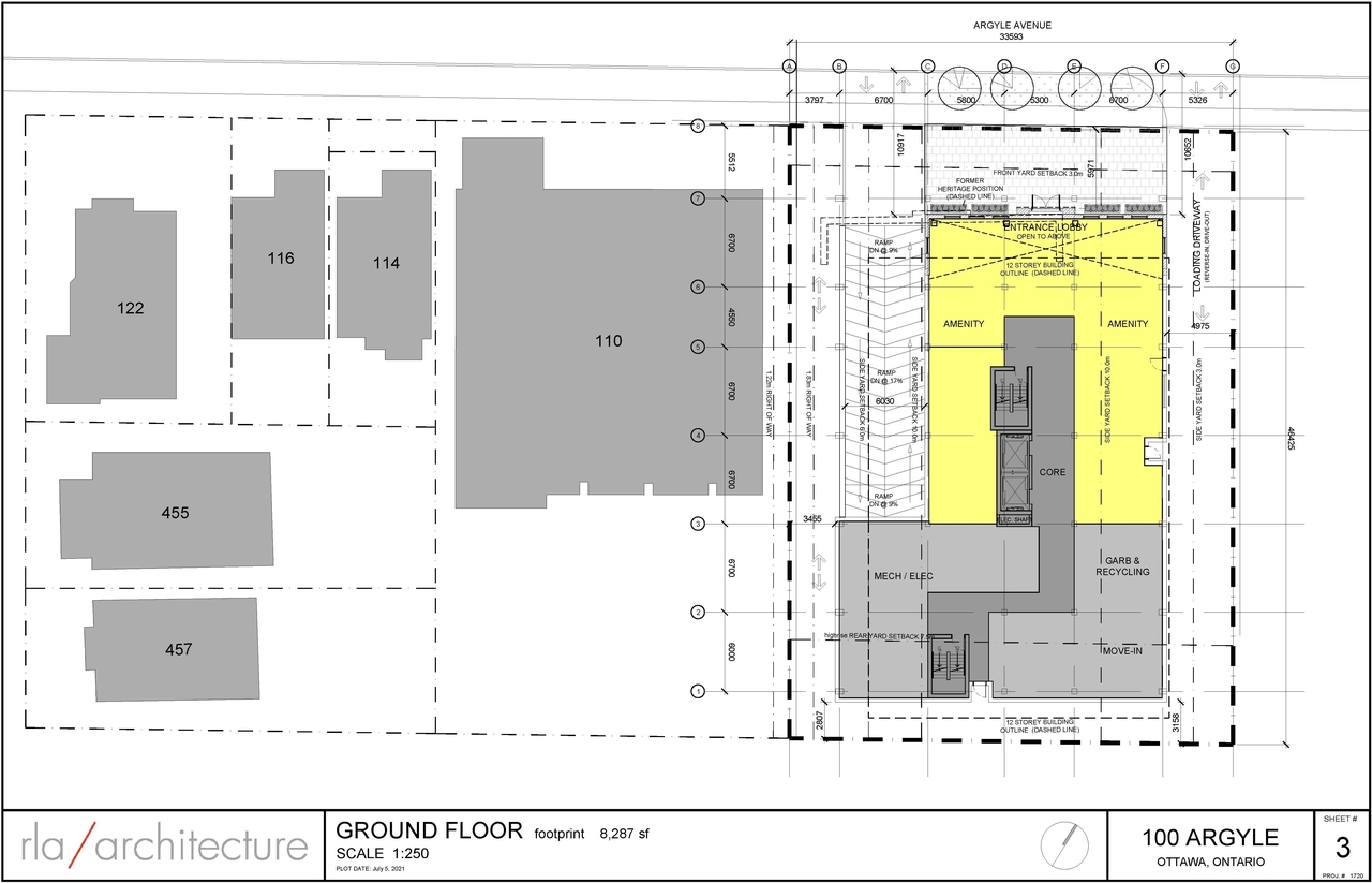 Construction site plan for project from page 3 of the file '2021-08-24 - Floor Plans - D07-12-21-0130'