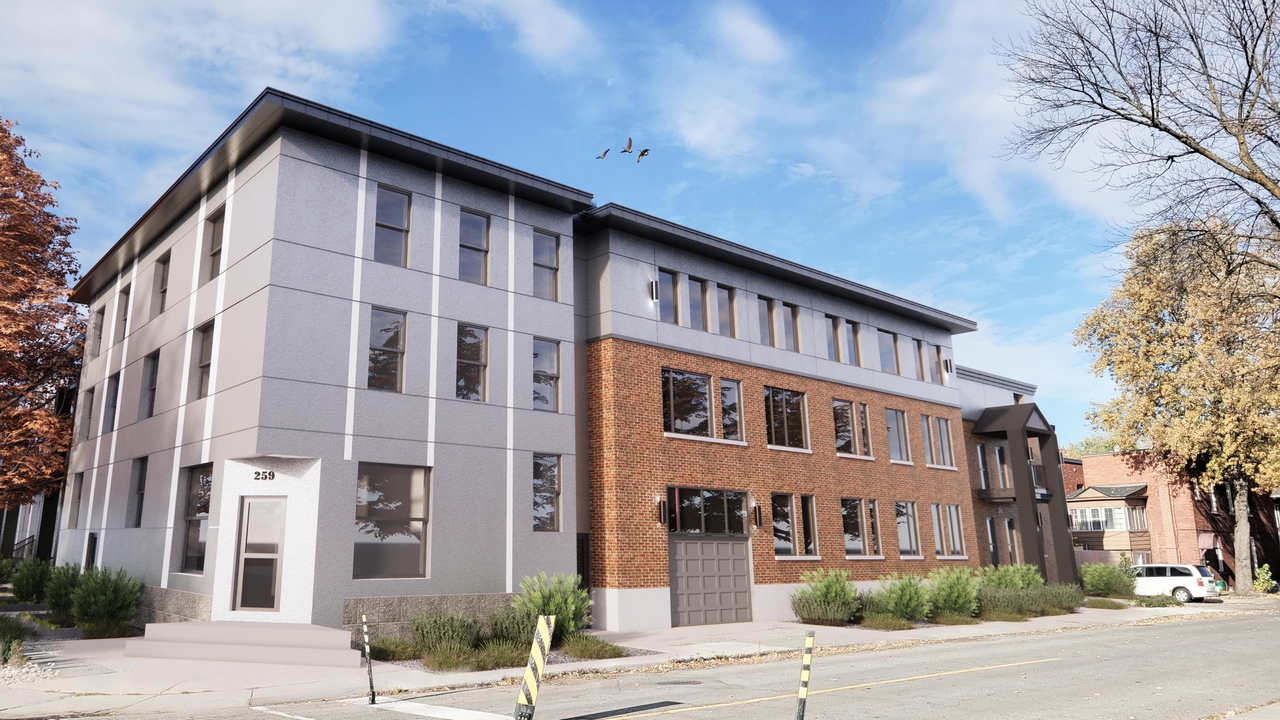 Rendering of building from page 2 of the file '2023-12-23 - Renderings - D07-12-21-0135'