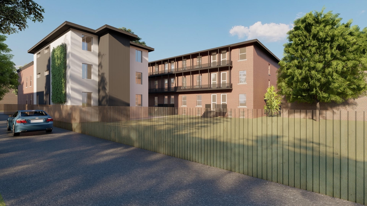Rendering of building from page 2 of the file '2021-08-27 - Renderings - D07-12-21-0135'