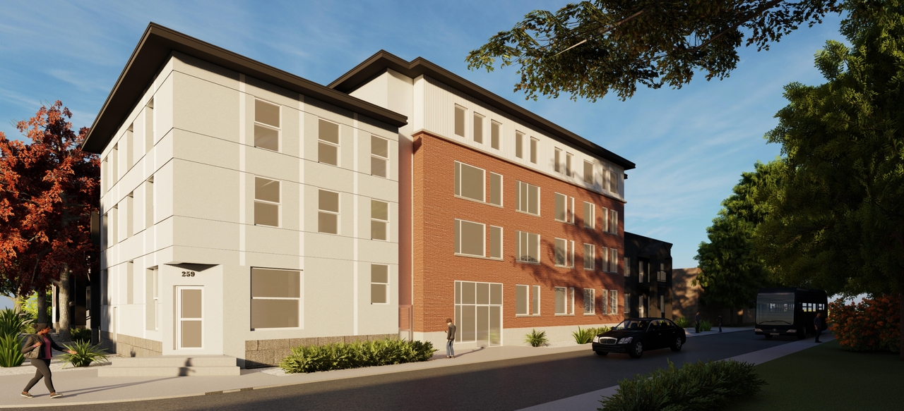 Rendering of building from page 3 of the file '2021-08-27 - Renderings - D07-12-21-0135'