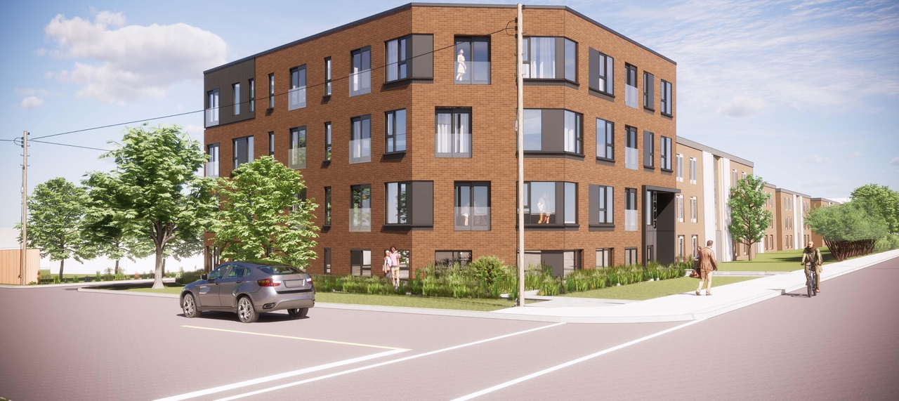 Rendering of building from page 1 of the file '2023-01-12- Renderings- Second Submission - D07-12-21-0145'