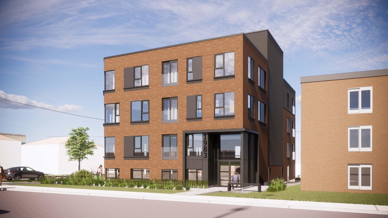 Rendering of building from page 2 of the file '2023-01-12- Renderings- Second Submission - D07-12-21-0145'