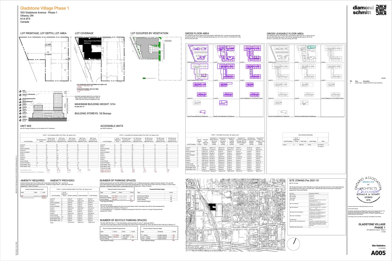 Construction site plan for project from page 2 of the file '2021-09-24 - Floor Plans - D07-12-21-0149'