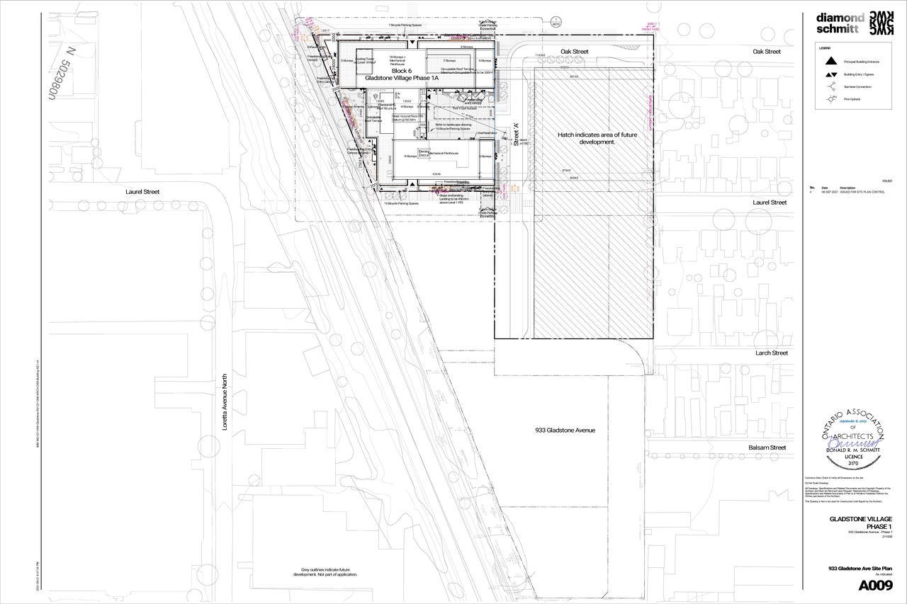 Construction site plan for project from page 3 of the file '2021-09-24 - Floor Plans - D07-12-21-0149'