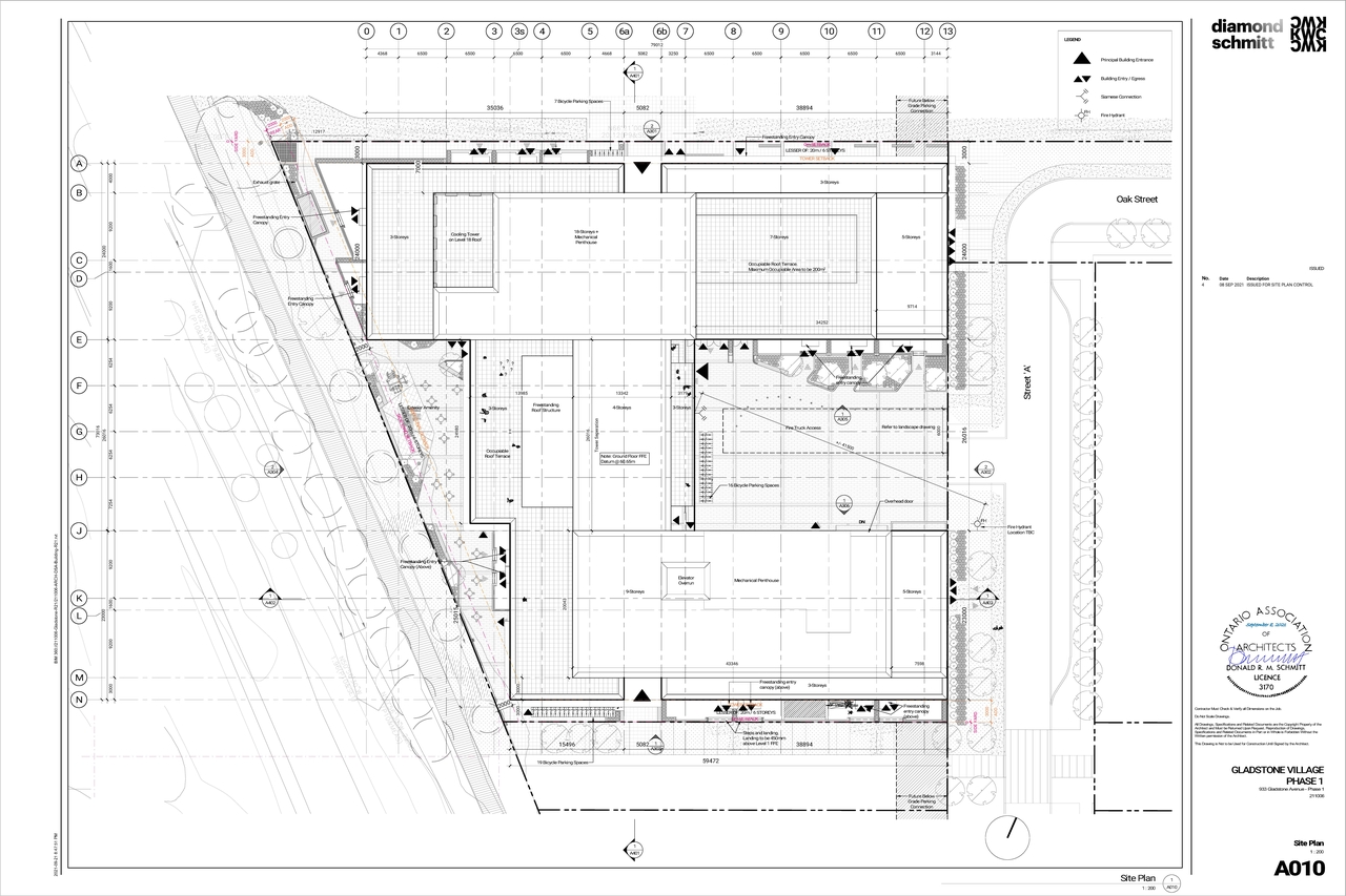 Construction site plan for project from page 4 of the file '2021-09-24 - Floor Plans - D07-12-21-0149'