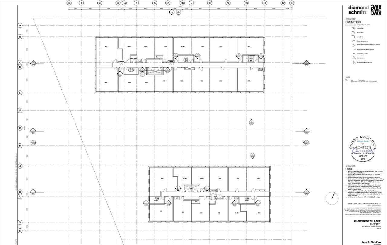 Construction site plan for project from page 12 of the file '2021-09-24 - Floor Plans - D07-12-21-0149'
